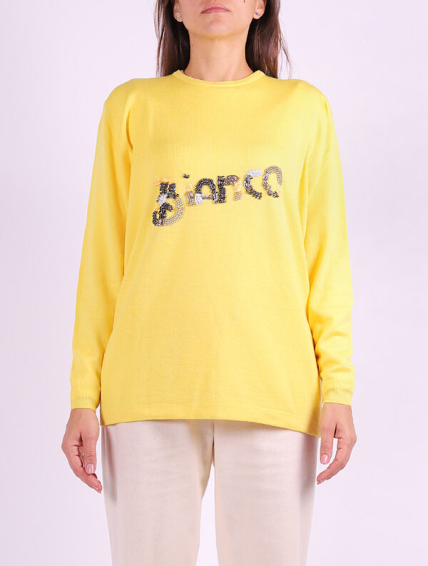maglione lana giallo donna