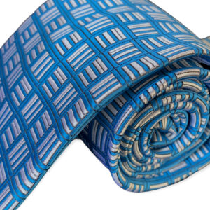 Cravatta fantasia azzurra sartoriale