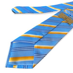 Cravatta celeste a righe