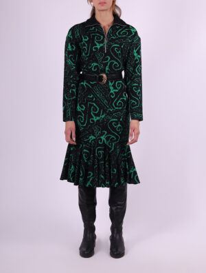 abito lana nero e verde