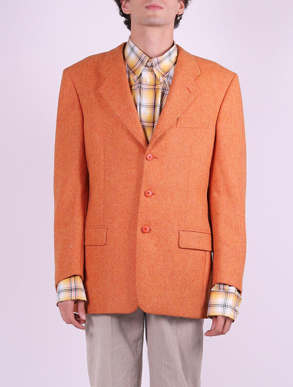 giacca arancione uomo lana