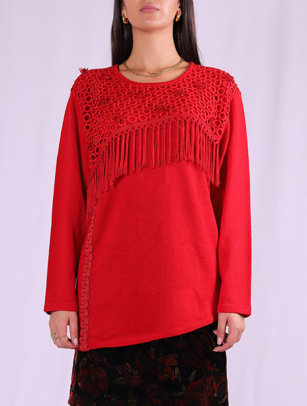 Maglione lana donna rosso