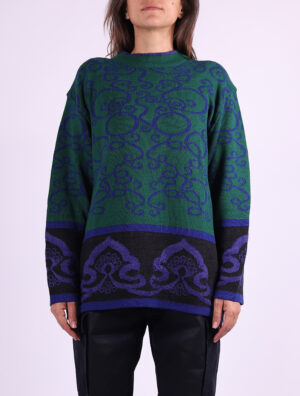 Maglione verde lana Donna
