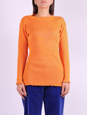 maglia arancione donna lana