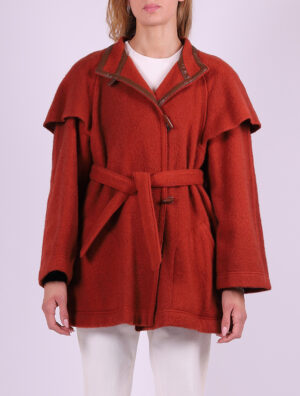 cappotto donna rosso mattone